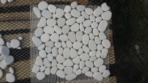 White or black Pebble stone Mosaic