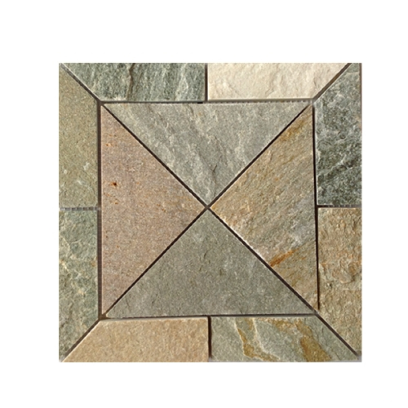 Beige Natural Slate Stone Mosaic Tiles for Wall