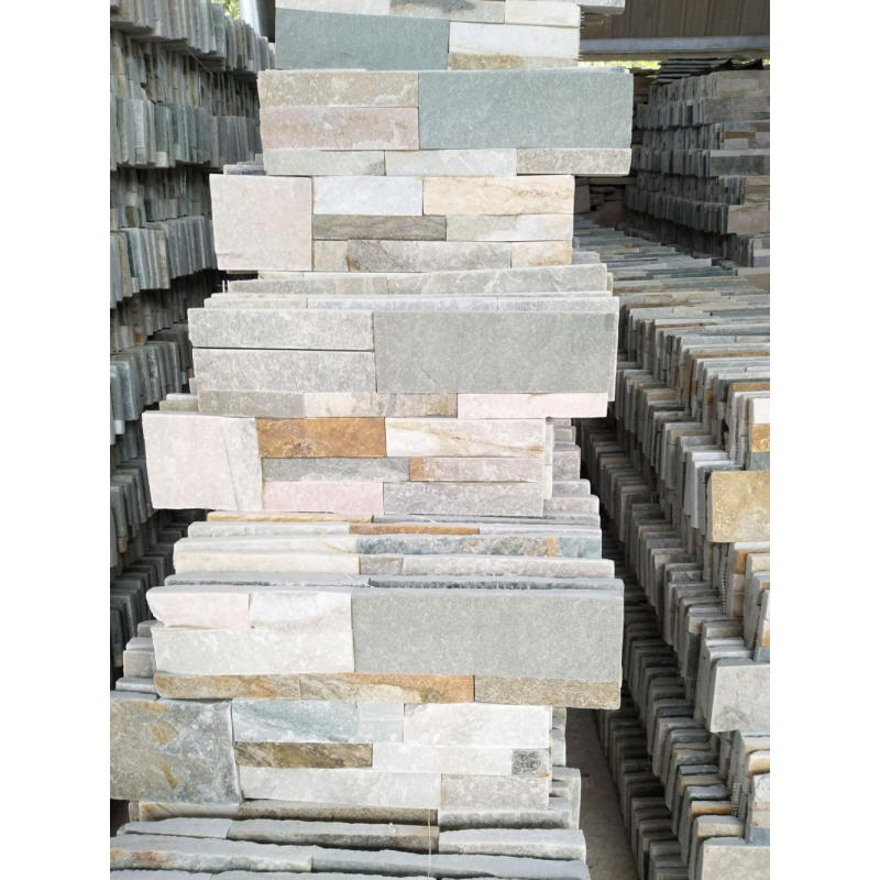 Good Quality Mushroom Stone – Honey gold wall cladding stones – DFL detail pictures