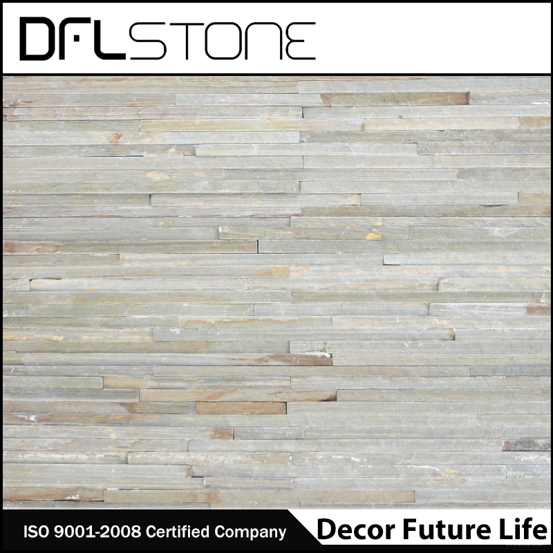 White Quartz Water Flow Natural Stacked Stone Panel