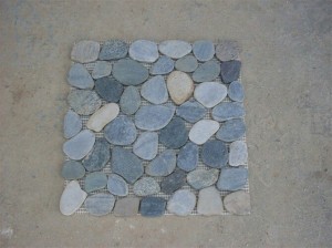 White or black Pebble stone Mosaic
