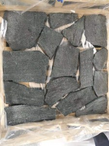 Black irregular landscaping stones