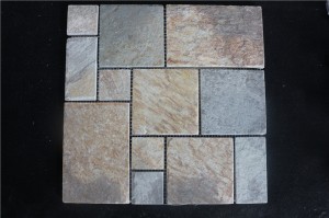 Classical golden white stone mosaic