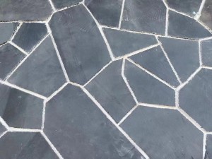 Black irregular landscaping stones