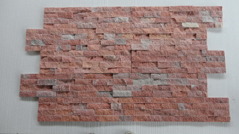 Pink Quarzite Natural Stacked Stone Cladding