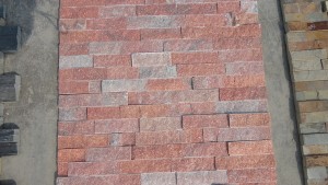 Pink Quarzite Natural Stacked Stone Cladding