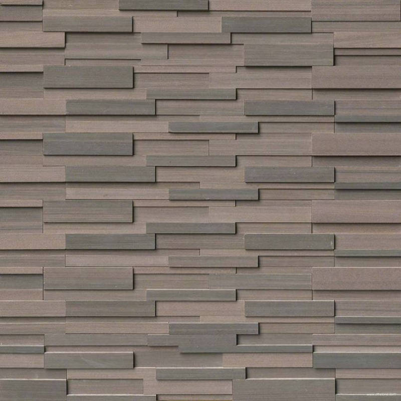 3D Brown Natural Stacked Stone Panel