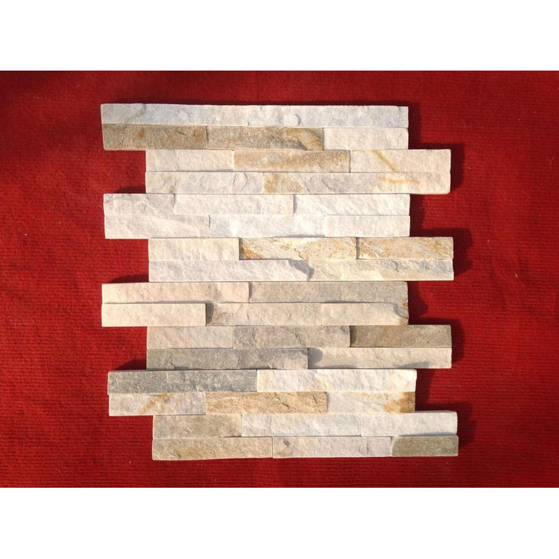 8 Year Exporter Grey Stone Cladding - Honey gold thinner stacked stones for outside wall – DFL detail pictures